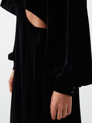 Christopher Kane Cutout Ramie-blend Velvet Gown - Black