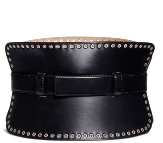Alexander McQueen Eyelet calfskin leather corset belt