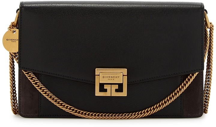 givenchy emblem leather wallet on chain