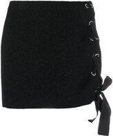Thumbnail for your product : Alessandra Rich Lace-Up Mini Skirt