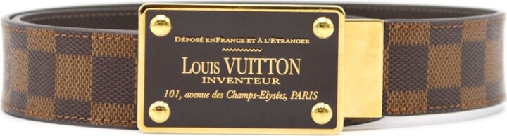 Louis Vuitton Blue Marine Epi Leather LV Initials Belt 90CM Louis