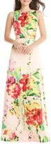 Thumbnail for your product : Alfred Sung Floral Jewel Neck Gown