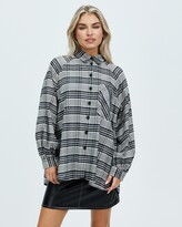 Thumbnail for your product : Topshop Women's Black Shirts & Blouses - Oversized Check Shirt