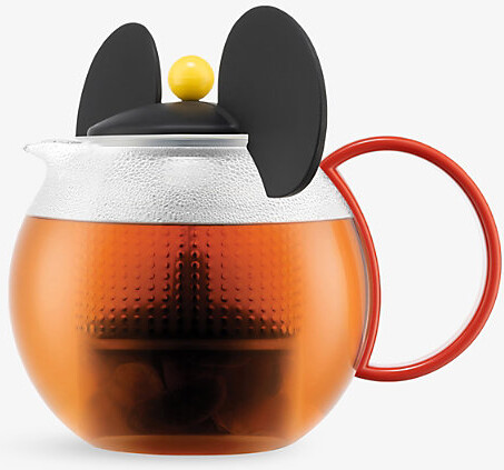 Bodum Red Black Assam Mickey Mouse Borosilicate-Glass Tea Press