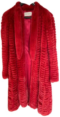Saint Laurent Red Mink Coat for Women