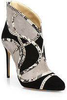 Thumbnail for your product : Alexandre Birman Python & Two-Tone Suede Booties
