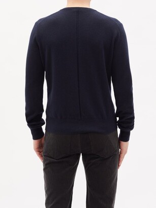 The Row Mack V-neck Cashmere Sweater - Dark Navy