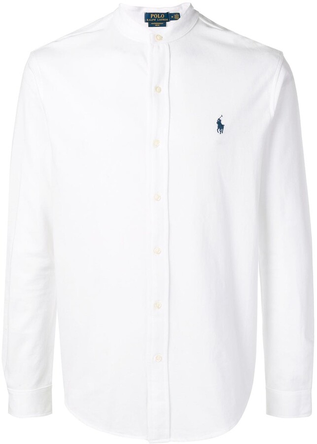 CXILIN Shirt Youth Mens White Shirt Cotton Mens Long-Sleeved Shirt Stand Collar