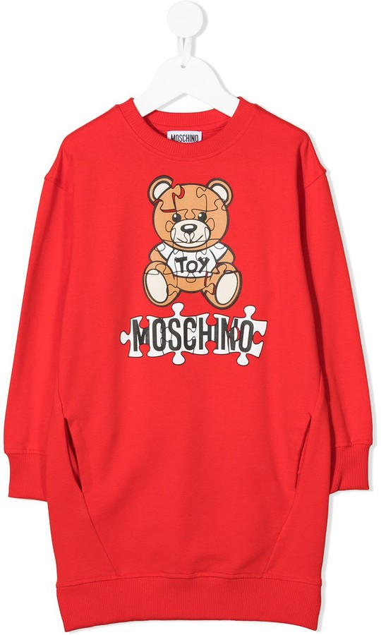 girls red moschino dress