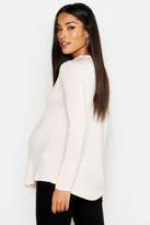 Thumbnail for your product : boohoo Maternity Basic Funnel Neck Long Sleeve Top