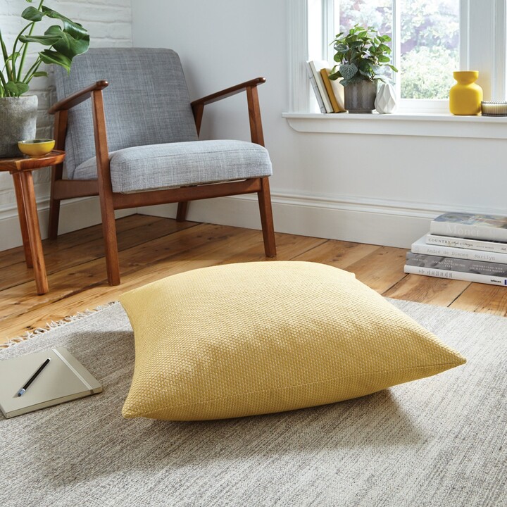 Dunelm Easton Dobby Floor Cushion Ochre ShopStyle