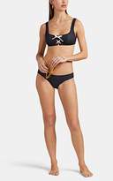 Thumbnail for your product : Solid & Striped Women's Isabella Denim-Effect Lace-Up Bikini Top - Blue