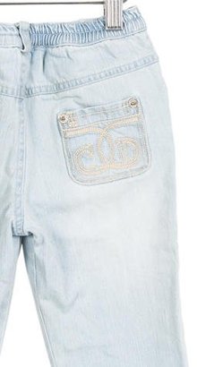 Christian Dior Girls' Patchwork Wide-Leg Jeans