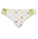 Thumbnail for your product : Charlotte Russe Corset-Laced Polka Dot Thong Panties