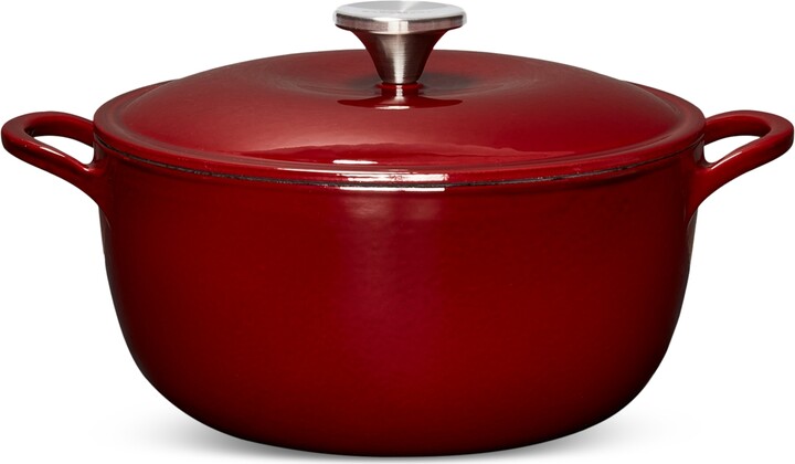 The Cellar Enameled Cast Iron 8-Qt. Round Dutch Oven, Created for Macy's -  Navy - Yahoo Shopping