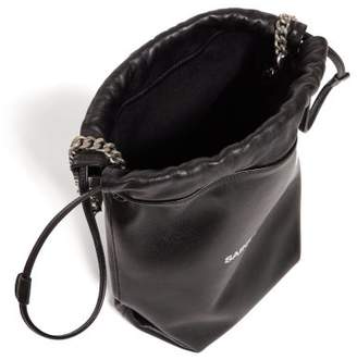 Saint Laurent Teddy Drawstring Leather Bucket Bag - Womens - Black