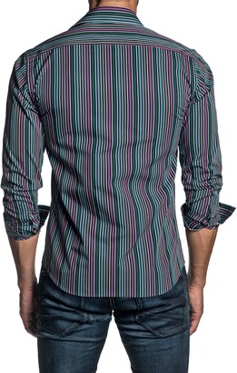 Jared Lang Regular Fit Stripe Button-Up Shirt