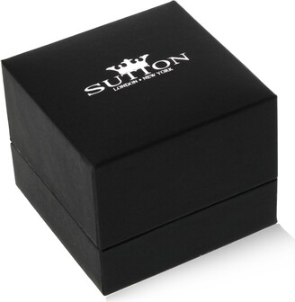 Sutton by Rhona Sutton Sutton Stainless Steel Square Stone Open Hoop Earrings