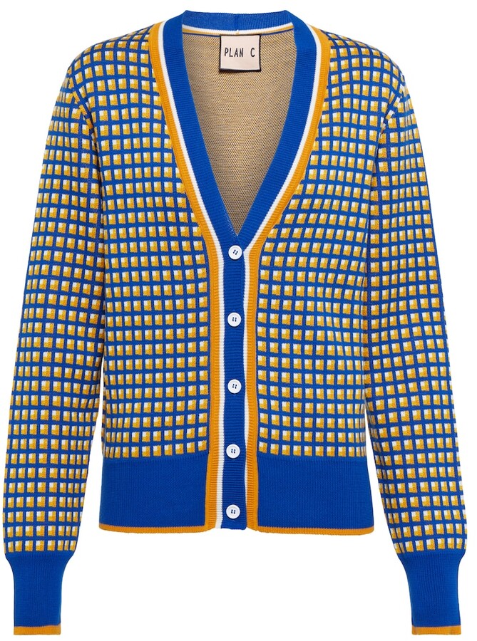 Plan C Jacquard cotton cardigan - ShopStyle Sweaters 