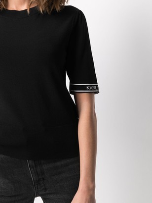 Karl Lagerfeld Paris Logo Intarsia Short-Sleeve Jumper