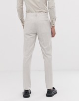 Thumbnail for your product : ASOS DESIGN Tall wedding skinny suit pants in taupe cross hatch