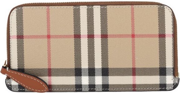 Burberry Check Printed Zipped Cardholder