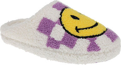 Joe Boxer Sherpa With Happy Face Womens Memory Foam Clog Slippers