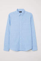 Thumbnail for your product : H&M Slim Fit Linen-blend Shirt - Blue - Men