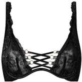 Thumbnail for your product : Agent Provocateur Essie Bra In Black Floral Lace With Lace-up Strapping