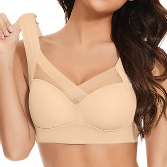 Exhloag Wmbra Posture Correcting Bra Uk Plus Size Wirefree High Support Bra  for Women Back Smoothing Bra Ladies Bras Wireless Push-Up Comfort Crossover  Undearwear Breathable Posture Corrector Bra - ShopStyle