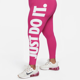 Nike Women's Sportswear Essential High-Waisted Graphic Leggings (Plus Size)  in Pink - ShopStyle