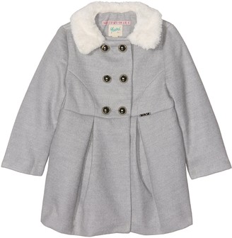 Yumi Girl's Fur Collar Double Breasted Coat