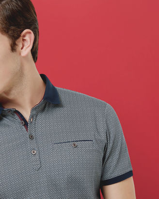 Ted Baker Geo print cotton polo shirt