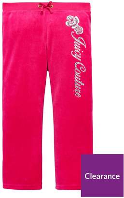 Juicy Couture Girls Velour Floral Mirror Cameo Pant
