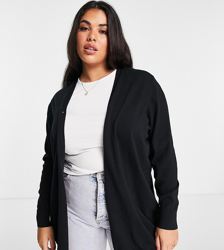 plus size long black cardigan sweater