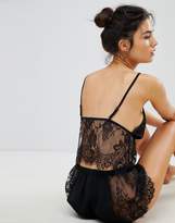 Thumbnail for your product : Wolfwhistle Wolf & Whistle Black Lace Cami Pyjama Set