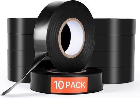 VEVOR 600V Electrical Tape, 10 Rolls, 3/4 in x 66 ft General Purpose PVC Insulating Wire, 0 to 221 Flame Retardant, Waterproof, Secure Adhesion, Weather...