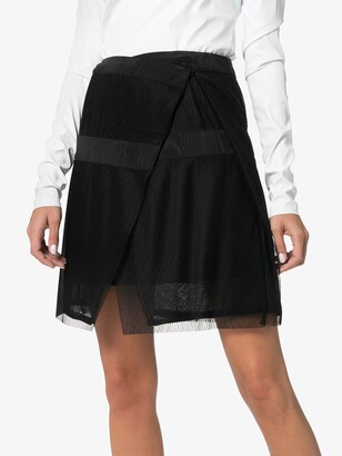 032c Plisse Pleated Wrap Mini Skirt