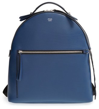 Fendi Croc Tail Leather Backpack - Blue