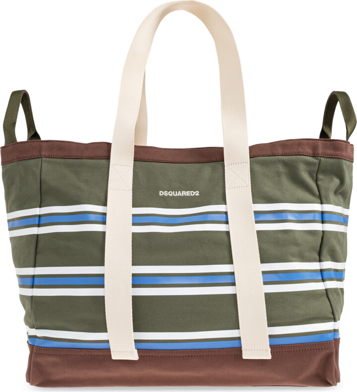 DSQUARED2 Striped Pattern 'Shopper' Bag  - Green