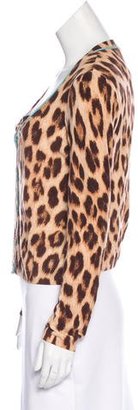 Blumarine Leopard Print Button-Up Cardigan