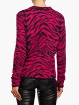 Thumbnail for your product : Saint Laurent Zebra-jacquard Wool-blend Sweater - Pink Multi