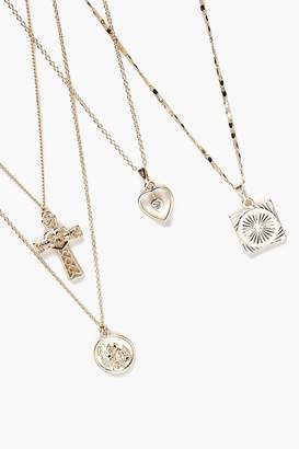 boohoo Layered Cross And Sovereign Necklace