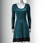 Thumbnail for your product : Vera Wang Simply vera jacquard fit & flare sweaterdress - women's