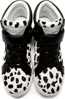 Thumbnail for your product : Marc by Marc Jacobs Black & White Calf-Hair Spotted Cute Kicks Sneakers