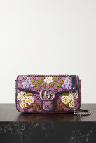 Thumbnail for your product : Gucci Gg Marmont Small Appliquéd Quilted Jacquard Shoulder Bag