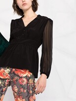 Thumbnail for your product : Diane von Furstenberg sheer-sleeves V-neck blouse