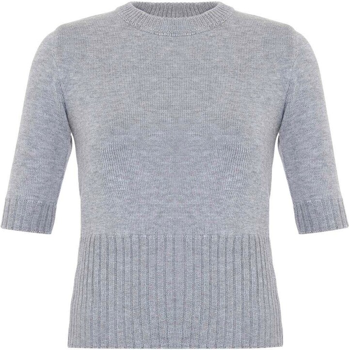 THEO The Label Nomia Ribbed Waist Crew Sweater Tee