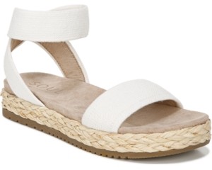 white elastic sandals