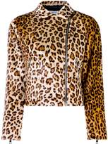 Thumbnail for your product : Liu Jo leopard print faux fur biker jacket